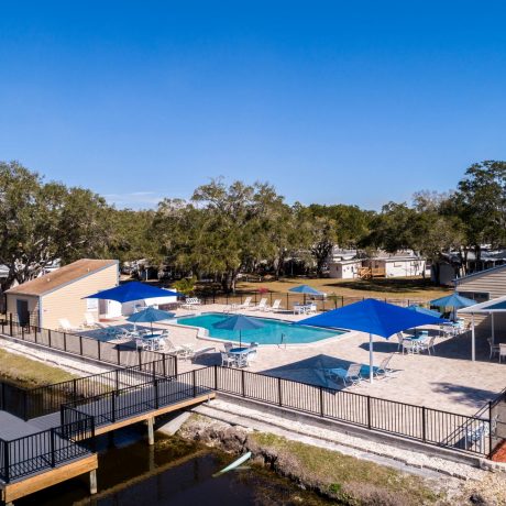 sparkling pool at Manatee RV Park